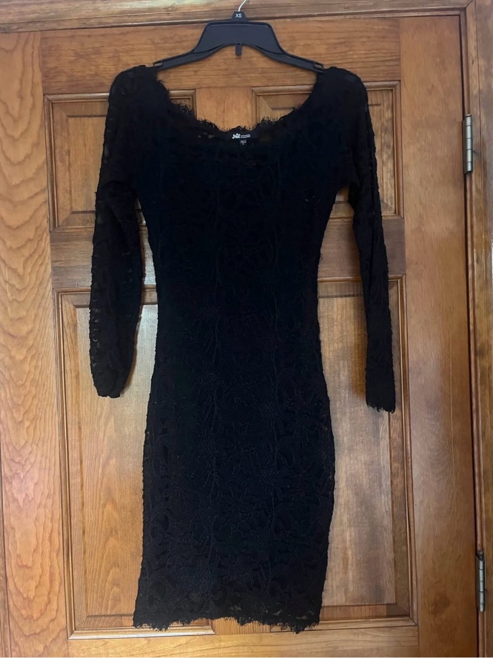 Jump Black Long Sleeve Lace Bodycon Dress